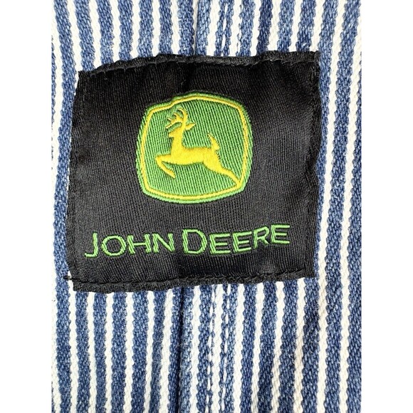 Toddler Boys John Deere Denim Striped 100% Cotton Overalls, Size 2T - Picture 5 of 8